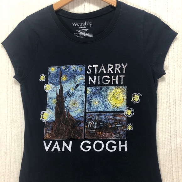 Wound Up Tops - Wound Up Van Gogh Starry Night Graphic T-Shirt Women's Size L‎